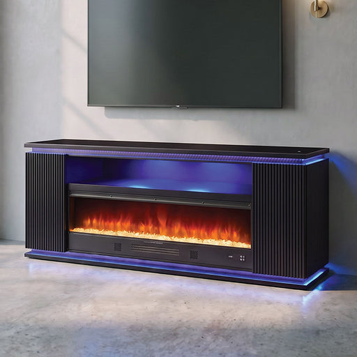 Medea TV Stand w/ Heater - Black