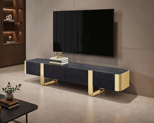 Leknes TV Stand Black w/ Gold Frame - Black/Gold