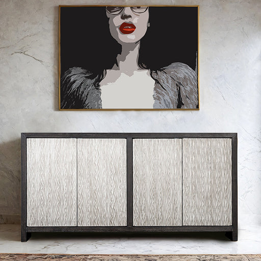 Forger 4-Door Cabinet - Weathered Black/Silver