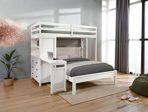 Aludra Loft Bed With Bed - White