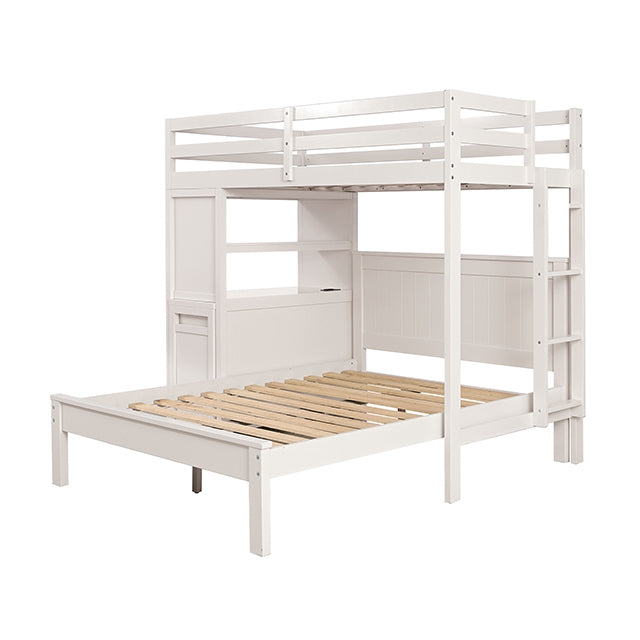 Aludra Loft Bed With Bed - White