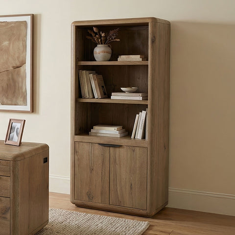 Solenne Arc Open Bookcase - Walnut