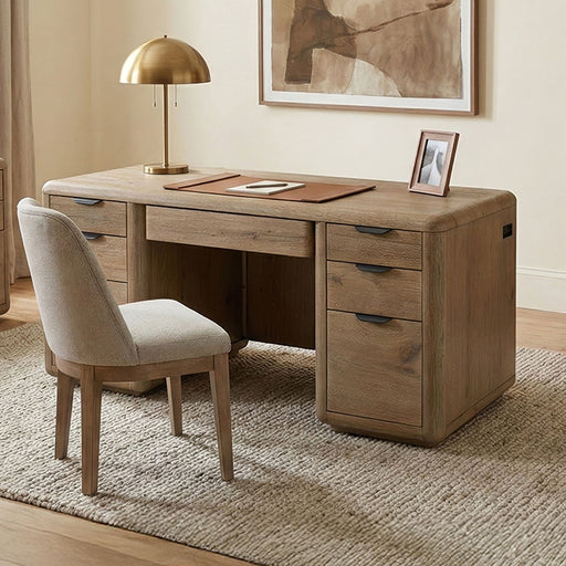 Solenne Arc Executive Desk - Walnut