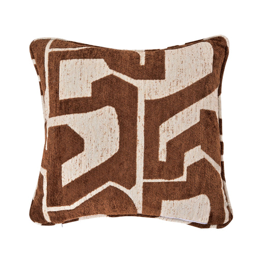 Barlo 18" X 18" Accent Pillow (Set of 2) - Mocha Geo Plush
