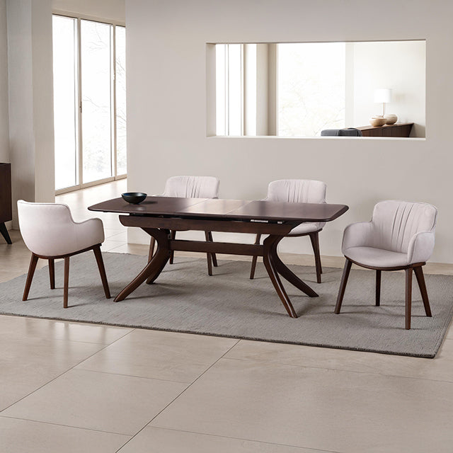 Hadsten 5 Pc Dining Table Set - Rich Walnut - 5 Pc Dining Table Set (FM30004WN-T-78-5P-BG)