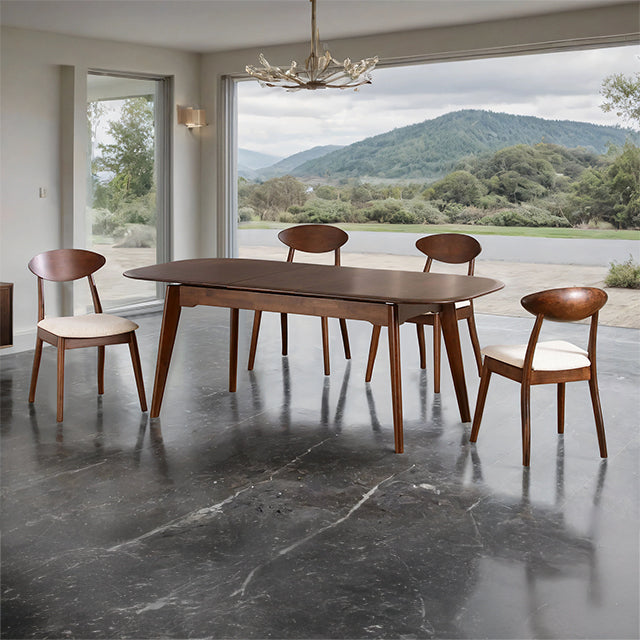 Buren 5 Pc Dining Table Set - Rich Walnut