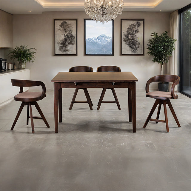 Mersin 5 Pc Counter Ht Table Set - Rich Walnut - 5 Pc Counter Ht Table Set (FM30010WN-PT-5PC-09)