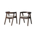 Fortel Arm Chair, Fabric Seat (Set of 2) - Rich Walnut/Beige