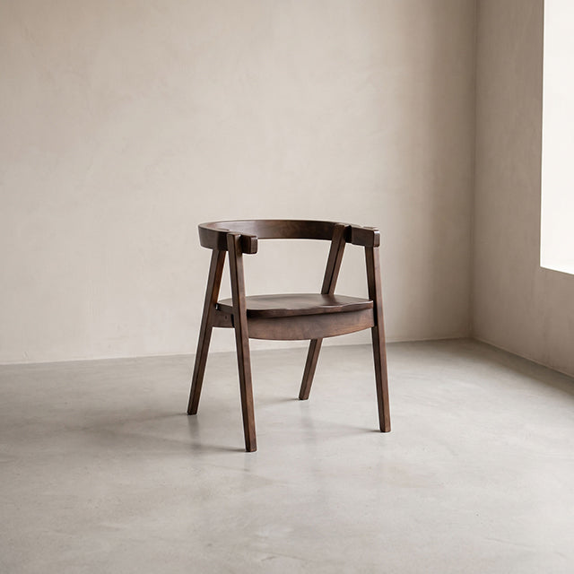 Fortel Arm Chair, Wooden Seat (Set of 2) - Rich Walnut