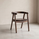 Fortel Arm Chair, Wooden Seat (Set of 2) - Rich Walnut