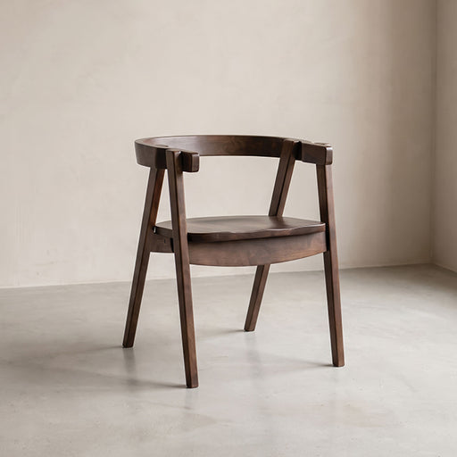 Fortel Arm Chair, Wooden Seat (Set of 2) - Rich Walnut