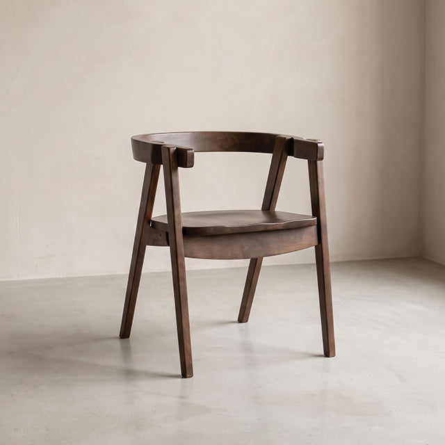 Fortel Arm Chair, Wooden Seat (Set of 2) - Rich Walnut