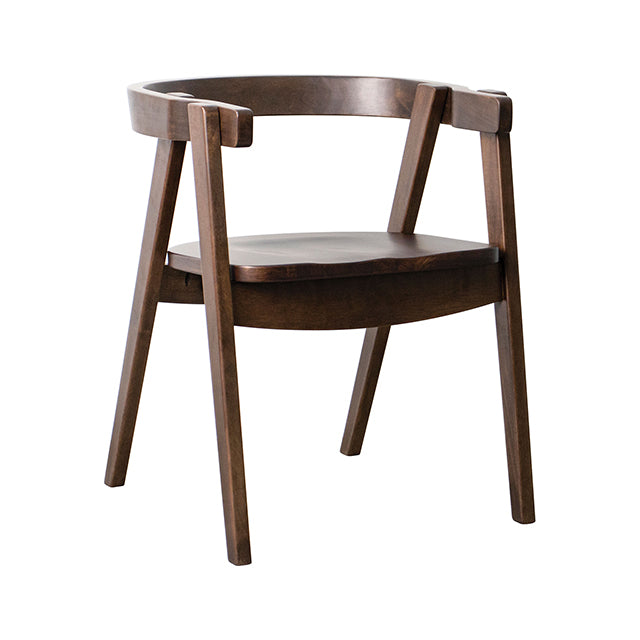 Fortel Arm Chair, Wooden Seat (Set of 2) - Rich Walnut