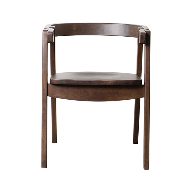 Fortel Arm Chair, Wooden Seat (Set of 2) - Rich Walnut