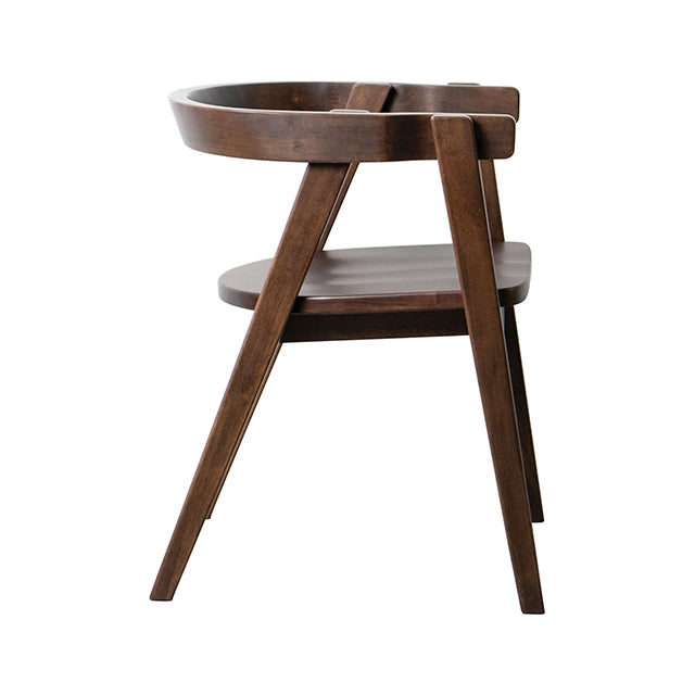 Fortel Arm Chair, Wooden Seat (Set of 2) - Rich Walnut