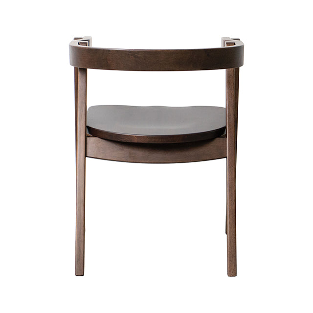 Fortel Arm Chair, Wooden Seat (Set of 2) - Rich Walnut