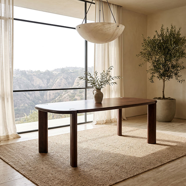 Fortel Oval Dining Table - Rich Walnut