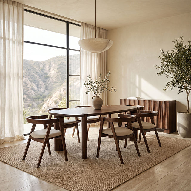 Fortel Oval Dining Table - Rich Walnut