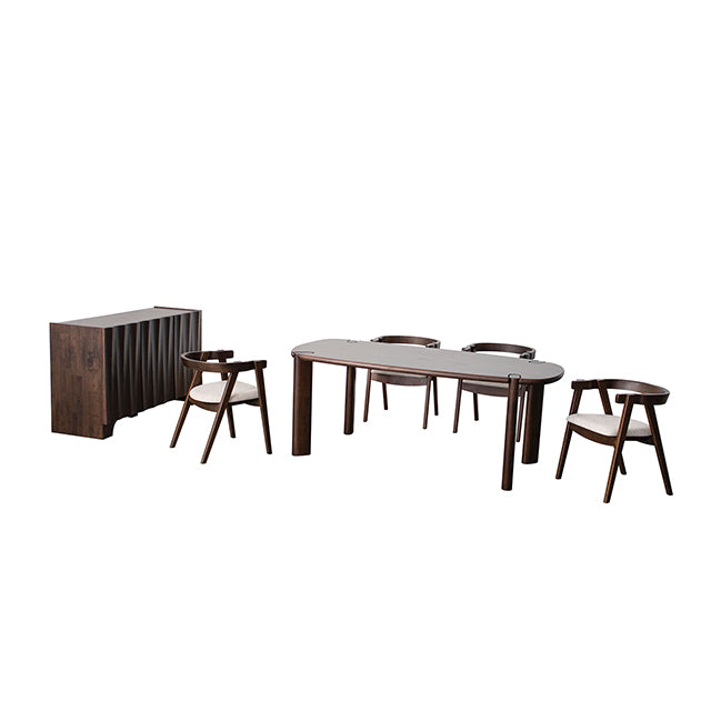 Fortel Oval Dining Table - Rich Walnut