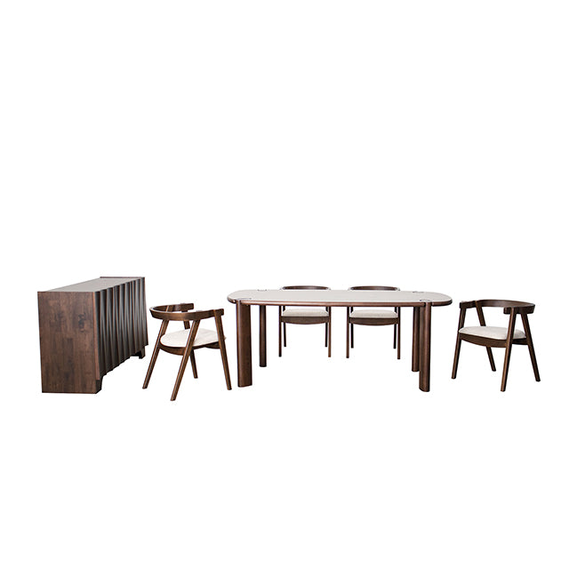 Fortel Oval Dining Table - Rich Walnut