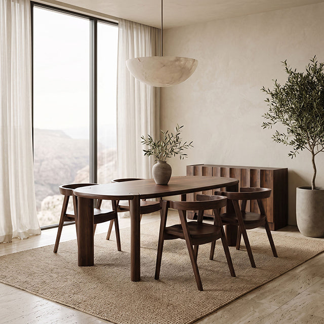 Fortel Oval Dining Table - Rich Walnut