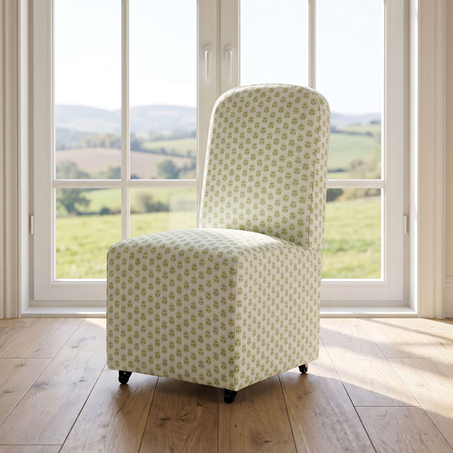Canterbury Dining Chair (Set of 1) - Seaside Cabbage Rose Green/White