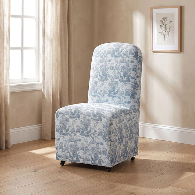 Canterbury Dining Chair (Set of 1) - Toile De Jouy Light Blue/White