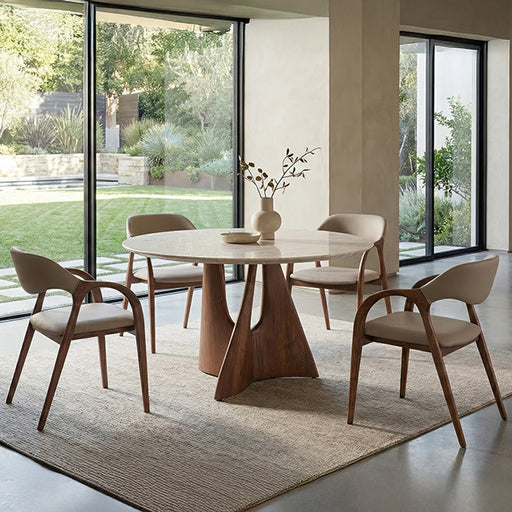 Lithon Round Dining Table - Bisque
