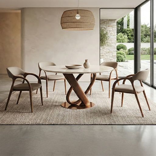 Axion Round Dining Table - Bisque