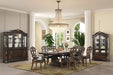 Leovanni 9 Pc Dining Table Set - Dark Brown