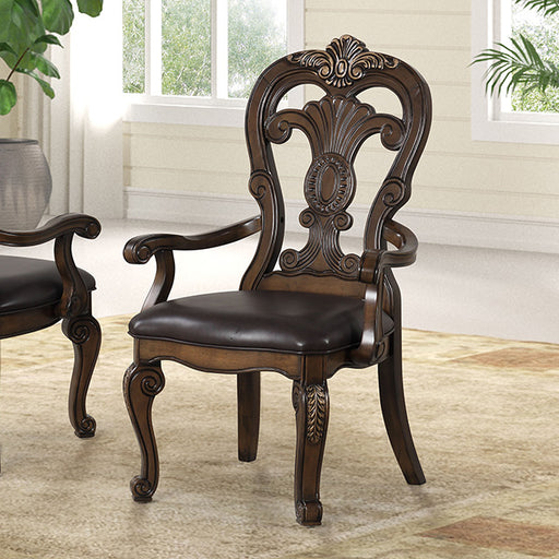 Leovanni Arm Chair (Set of 2) - Dark Brown