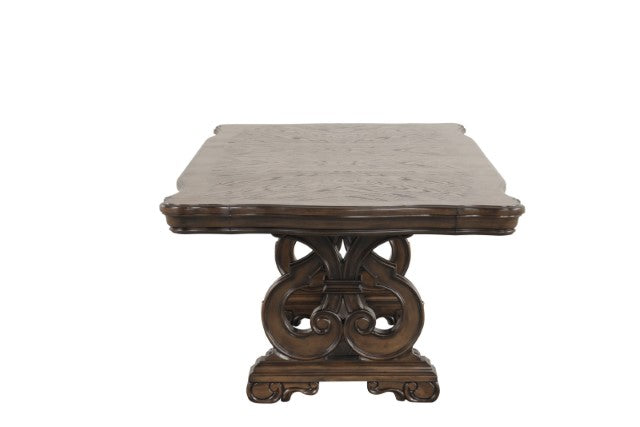 Leovanni 9 Pc Dining Table Set - Dark Brown