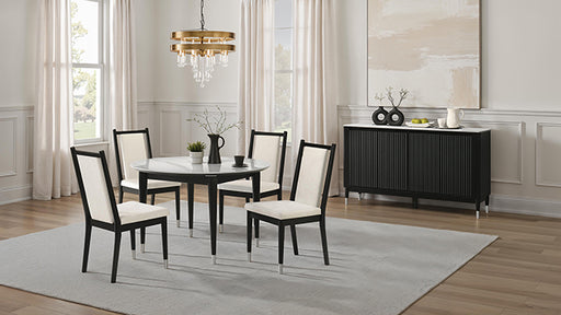 Maidstone Round Dining Table - Black/White