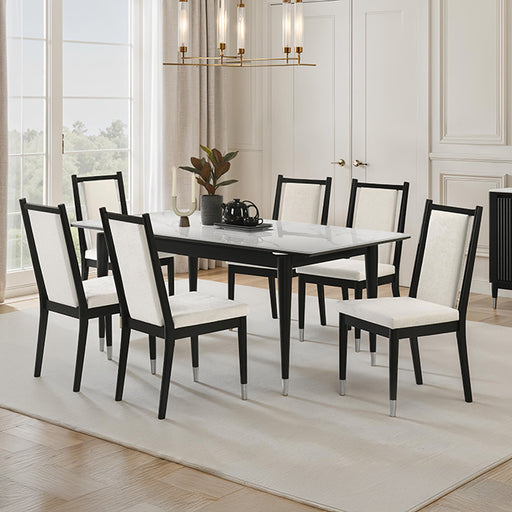 Maidstone 7 Pc Dining Table Set - Black/White