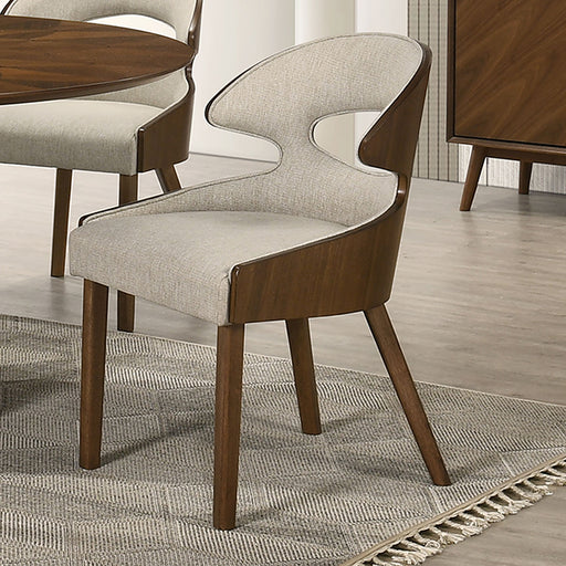 Hillerod Side Chair (Set of 2) - Walnut/Beige
