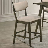 Huttwil Counter Ht. Chair (Set of 2) - Dark Walnut/Beige