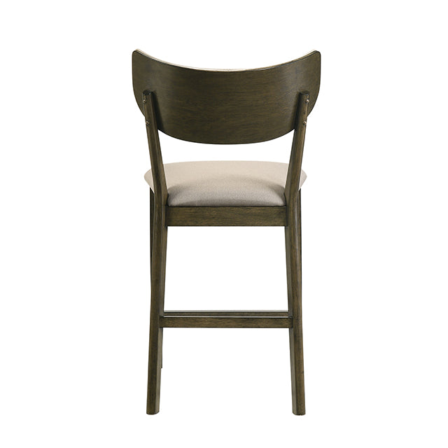 Huttwil Counter Ht. Chair (Set of 2) - Dark Walnut/Beige