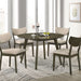 Huttwil 5 Pc. Round Dining Table Set - Dark Walnut/Beige