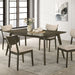 Huttwil 5 Pc. Counter Ht. Table Set - Dark Walnut/Beige