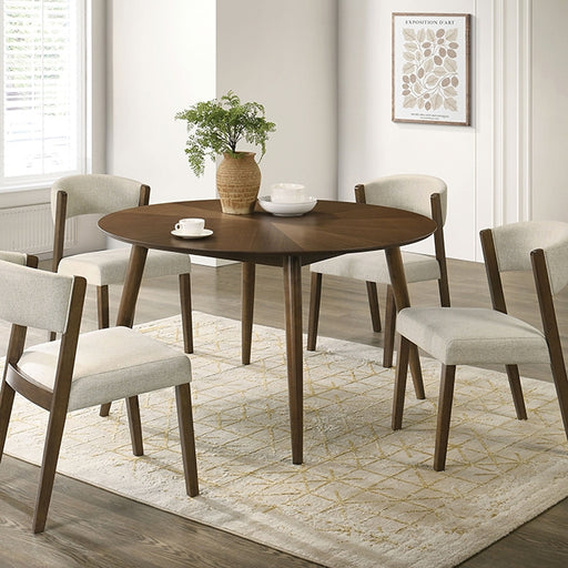 Raissa 5 Pc. Round Dining Table Set - Walnut