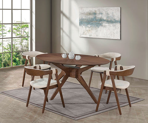 Silla auxiliar Ebikon (juego de 2) - nogal/beige