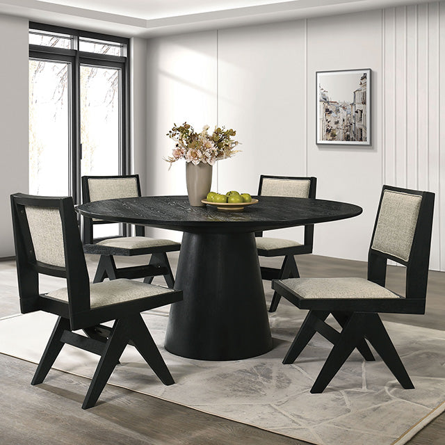 Tottenham 5 Pc Dining Table Set - Black / 5 Pc Dining Table Set (FM3222BK-RT-59-5PC)