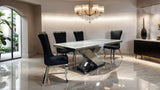 Basilicata Chair, Silver/Black (Set of 2)