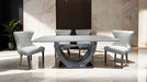 Portanova Chair, Silver/White (Set of 2)
