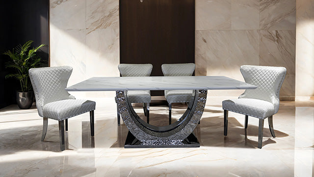 Portanova Chair, Silver/White (Set of 2)