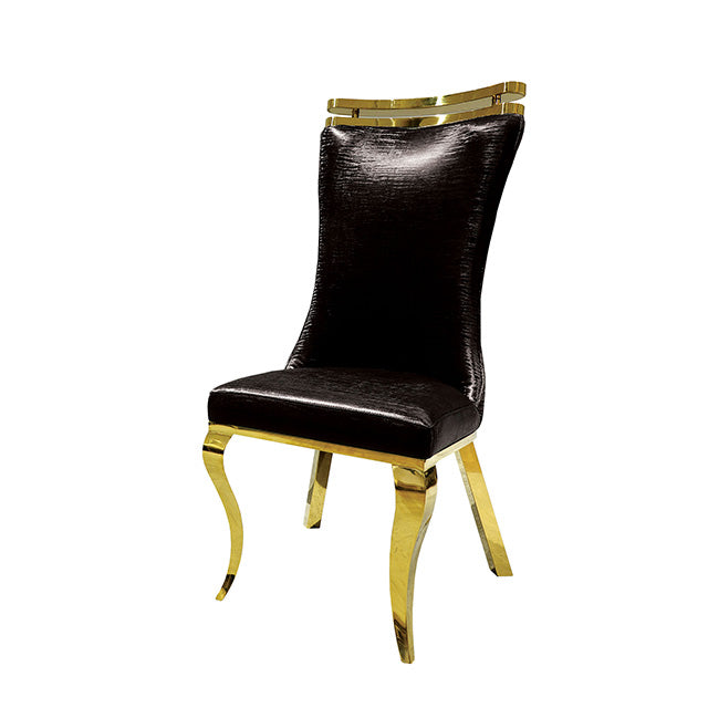 Palazzo Chair, Gold/Black (Set of 2)