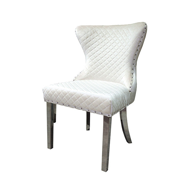 Portanova Chair, Silver/White (Set of 2)