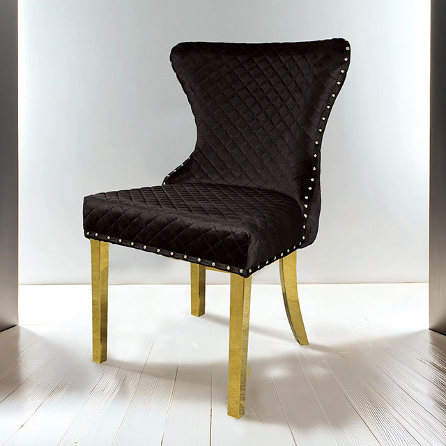 Portanova Gold Chair (Set of 2) - Black