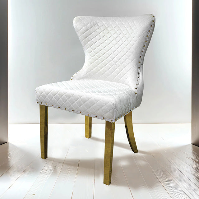 Portanova Gold Chair (Set of 2) - White