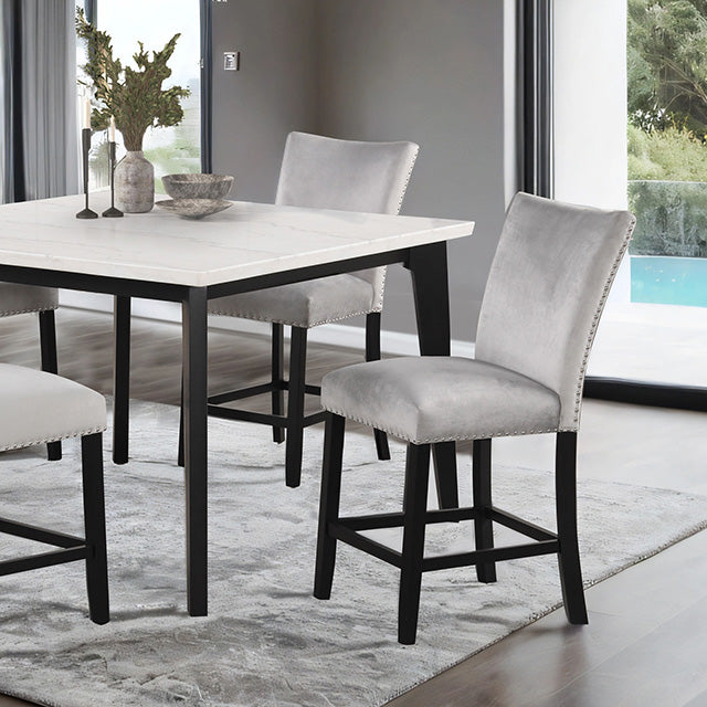 Sabro 5 Pc Counter Ht Table Set - Black/White - 5 Pc Counter Ht Table Set (FM3330BK-PST-5PC)